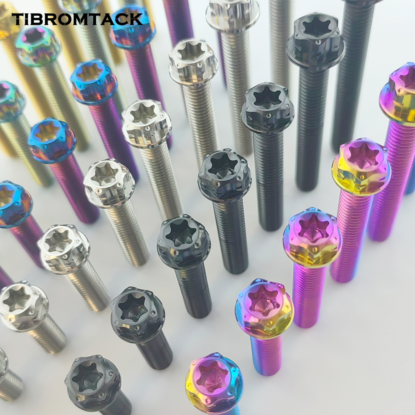 TIBROMTACK M6 Titanium Bolts, Flange Torx Head(4 pcs pack), T30 Torx Screwdriver, M6X10 15 20 25 30 35 40 45 50, High Strength Lightweight for Motorcycle, Automotive