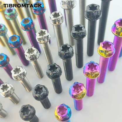 TIBROMTACK M6 Titanium Bolts, Flange Torx Head(4 pcs pack), T30 Torx Screwdriver, M6X10 15 20 25 30 35 40 45 50, High Strength Lightweight for Motorcycle, Automotive