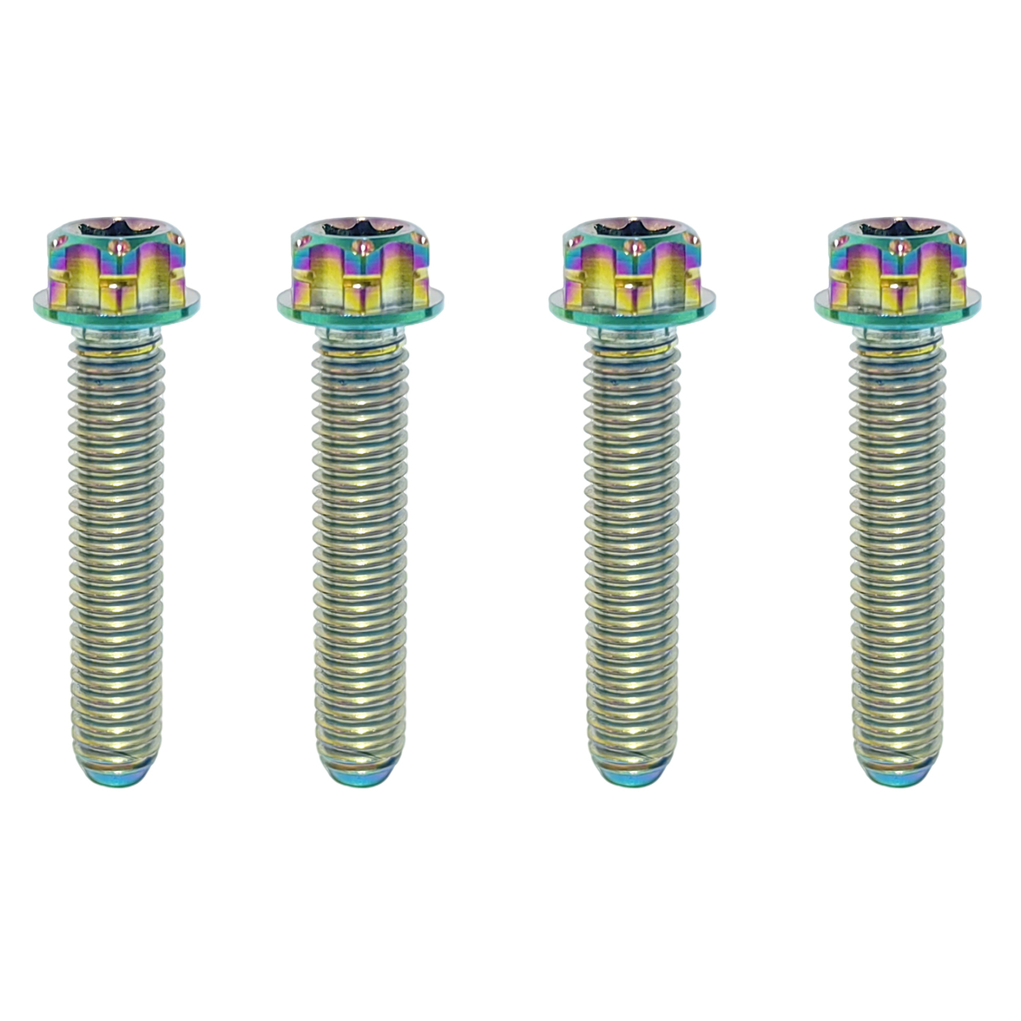TIBROMTACK M6 Titanium Bolts, Flange Torx Head(4 pcs pack), T30 Torx Screwdriver, M6X10 15 20 25 30 35 40 45 50, High Strength Lightweight for Motorcycle, Automotive