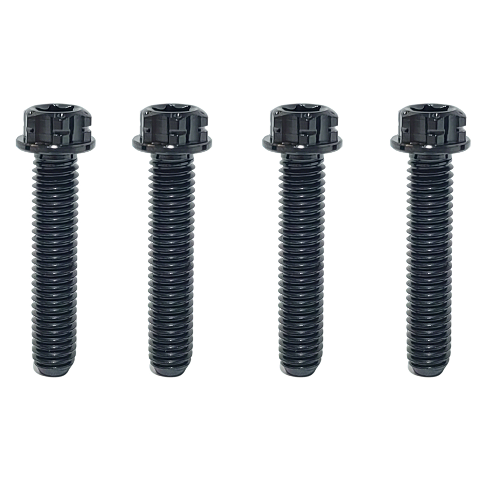 TIBROMTACK M6 Titanium Bolts, Flange Torx Head(4 pcs pack), T30 Torx Screwdriver, M6X10 15 20 25 30 35 40 45 50, High Strength Lightweight for Motorcycle, Automotive