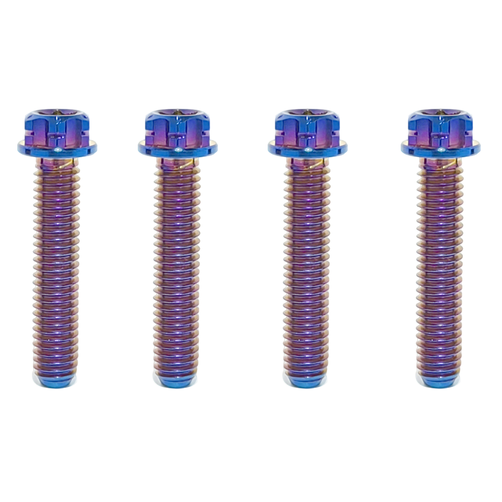 TIBROMTACK M6 Titanium Bolts, Flange Torx Head(4 pcs pack), T30 Torx Screwdriver, M6X10 15 20 25 30 35 40 45 50, High Strength Lightweight for Motorcycle, Automotive