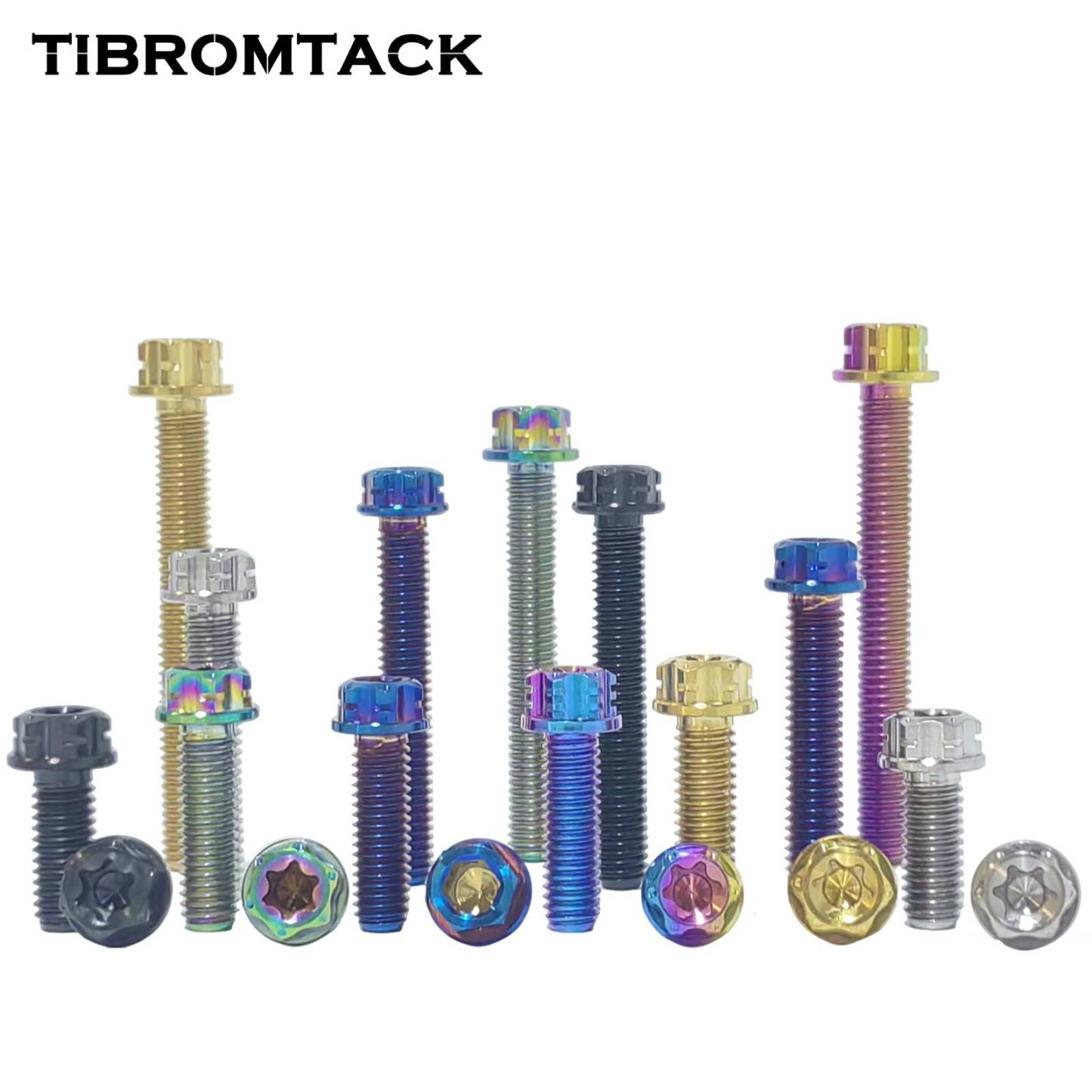 TIBROMTACK M5 Titanium Bolts, Gr5 Titanium Alloy Torx Bolts M5 x 10-50mm, Compatible with T25 Torx Bit/7mm Socket, Lightweight & High Strength, Rust-Proof  Fasteners for Vehicles