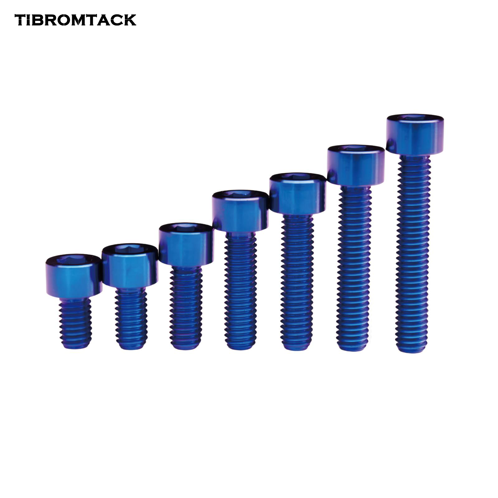 TIBROMTACK M6 Titanium Bolts 4pcs, Gr5 Titanium Alloy Lightweight Screws 10-35mm Length, Hex Socket Bolt with PVD Coating for Bicycle Motorcycle Replacement Parts