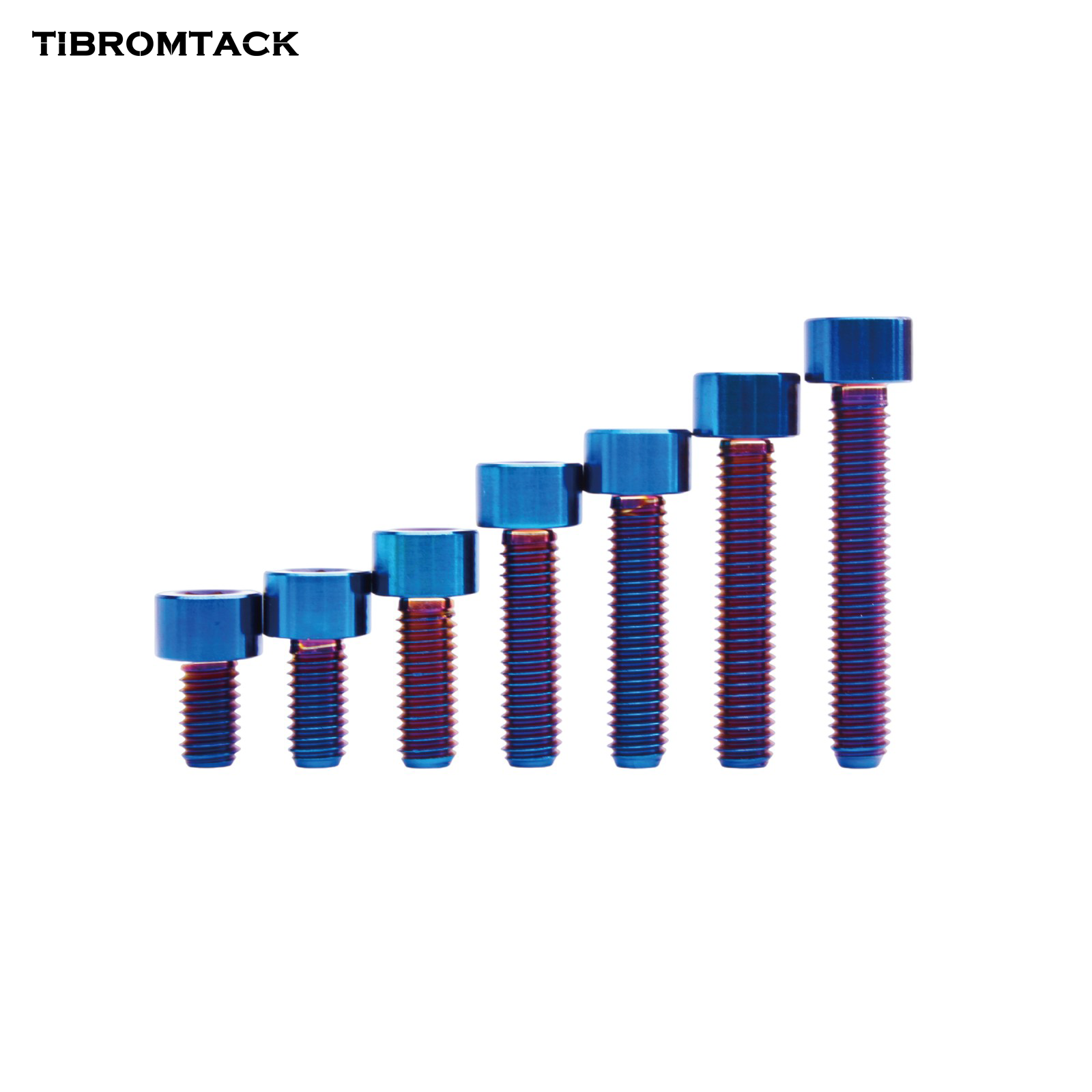 TIBROMTACK M6 Titanium Bolts 4pcs, Gr5 Titanium Alloy Lightweight Screws 10-35mm Length, Hex Socket Bolt with PVD Coating for Bicycle Motorcycle Replacement Parts
