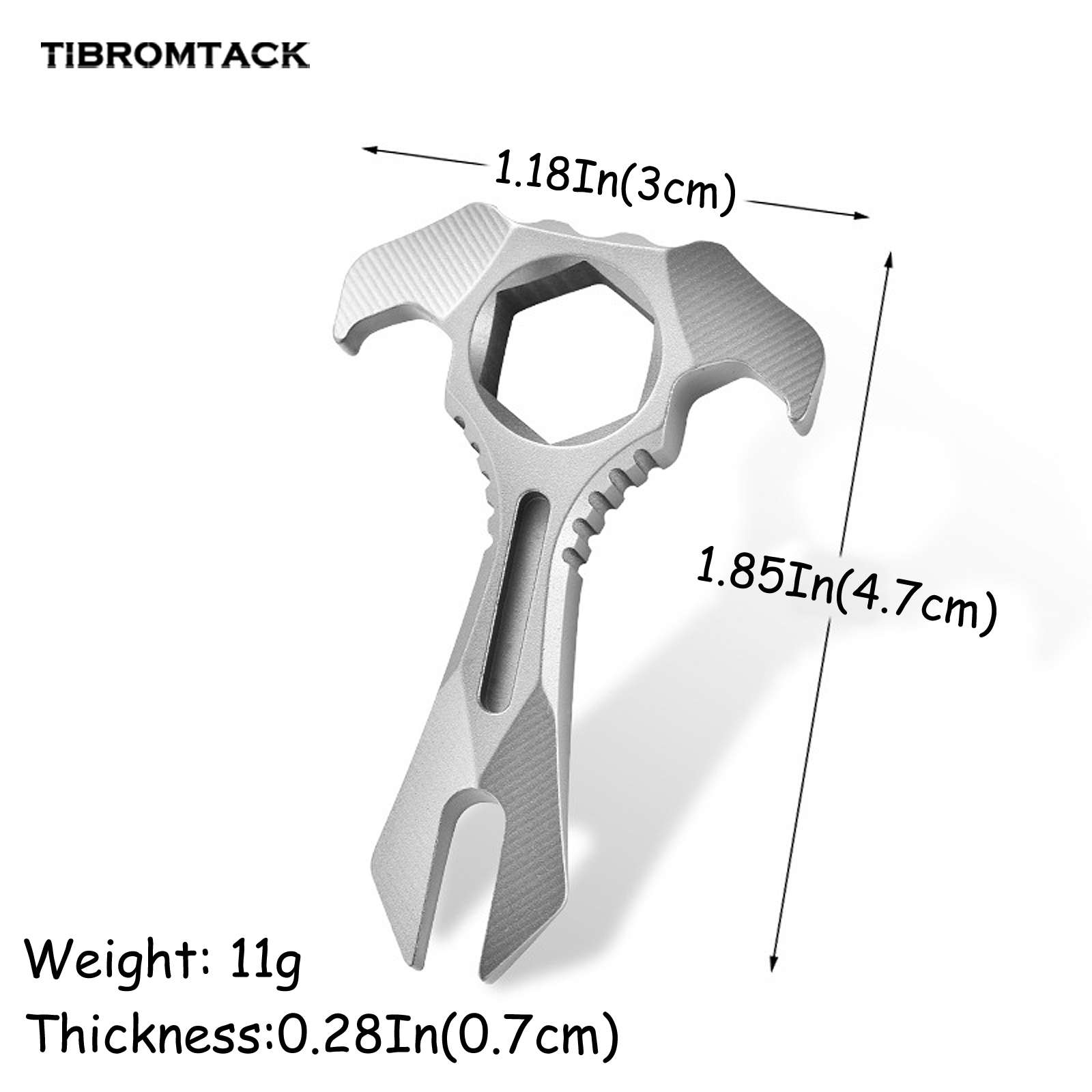 Titanium EDC Pry Bar, 1.85Inch Mini Multitool Mighty Bar, Lightweight 11g Non-Magnetic Titanium Tool for Outdoor Survival, Precision Work, Bottle Opening, Portable EDC Gear