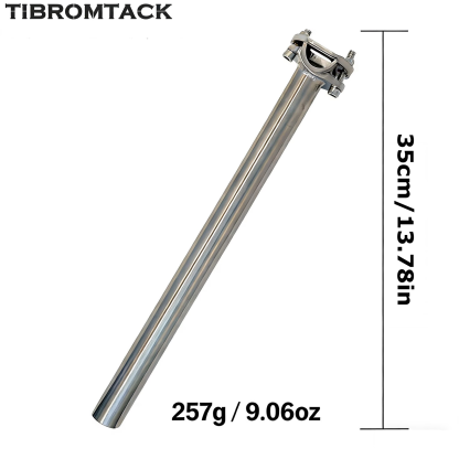 TIBROMTACK Titanium Bike Seat Post, 35cm 257g Lightweight High Strength for Road/Mountain Bikes