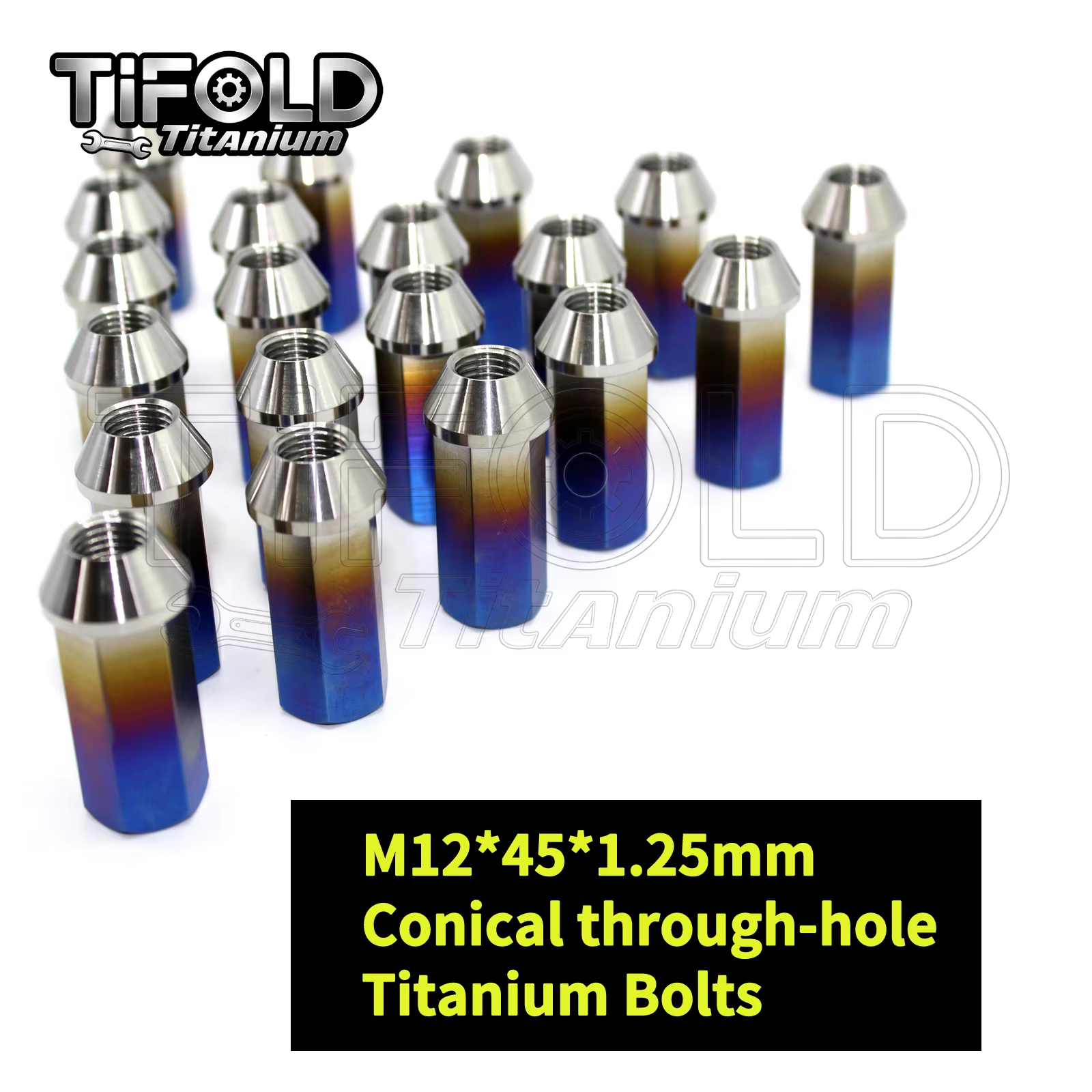 TIFOLD M12x45x1.25P Titanium alloy car wheel hub screws  (1pc/5pcs/10pcs)