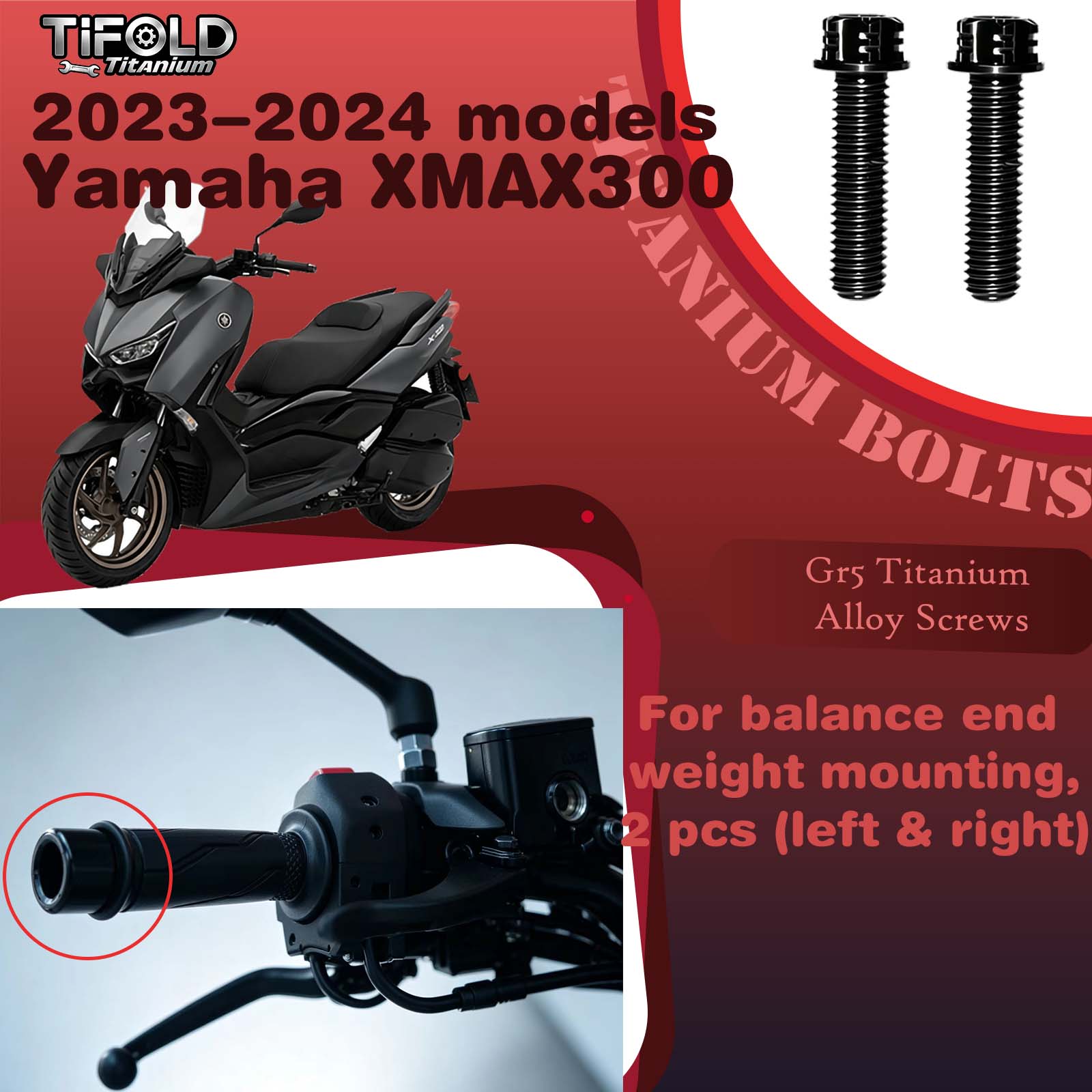 Titanium Alloy Screws for Modification, Fit for YAMAHA XMAX 300 23‑24 Mdels Motorcycle