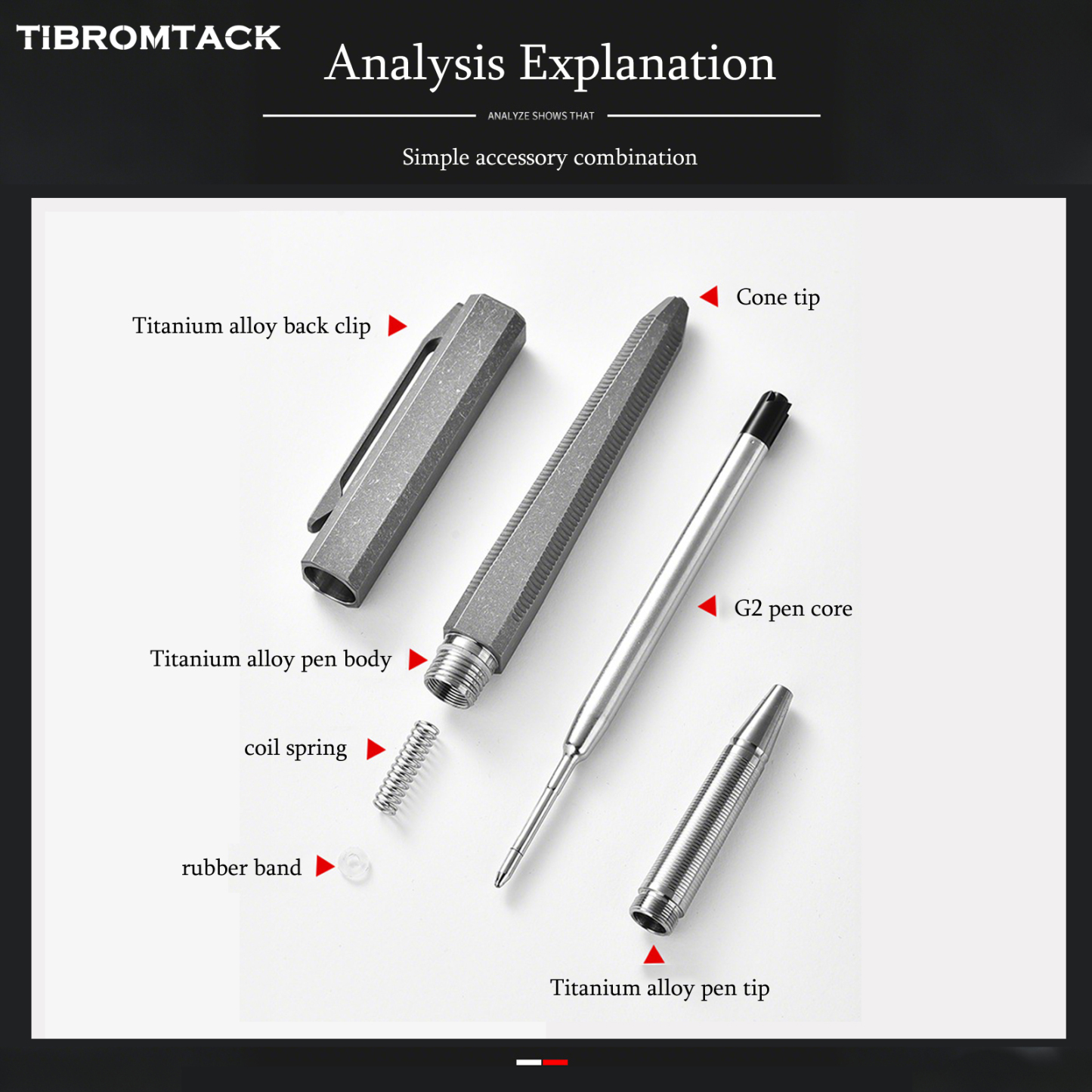 Titanium Tactical EDC Pen, Lightweight & Durable Survival Pen with Tungsten Steel Glass Breaker, G2 Refill Compatible, Comfortable Anti-Slip Grip for Daily Carry, Outdoor & Emergency Use