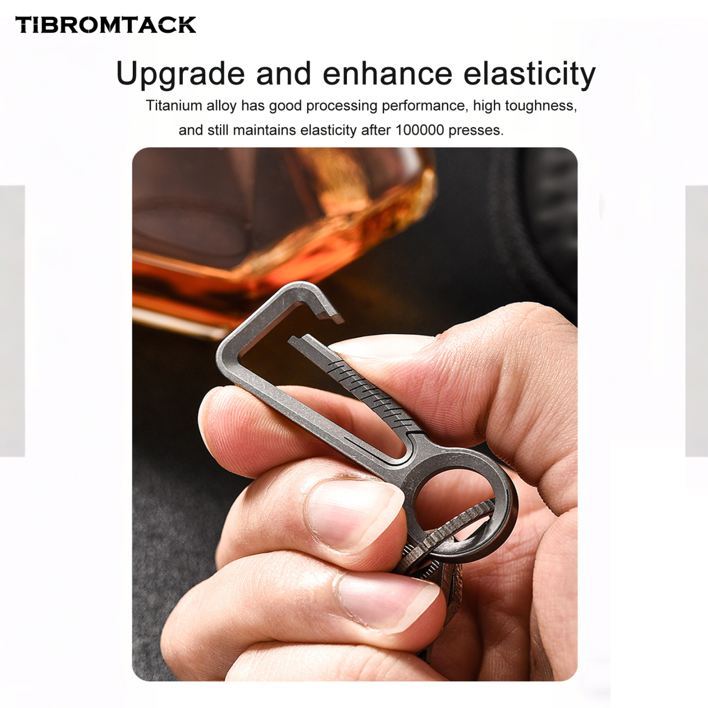 Titanium Carabiner, Lightweight & High Strength Keychain Clip, 2.2 Inch Mini Titanium Key Ring for Key Storage, Outdoor Gear Connection, Safety Auxiliary, Non-Magnetic, 0.29oz