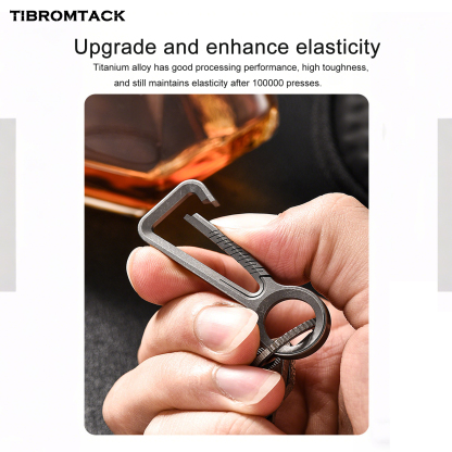 Titanium Carabiner, Lightweight & High Strength Keychain Clip, 2.2 Inch Mini Titanium Key Ring for Key Storage, Outdoor Gear Connection, Safety Auxiliary, Non-Magnetic, 0.29oz