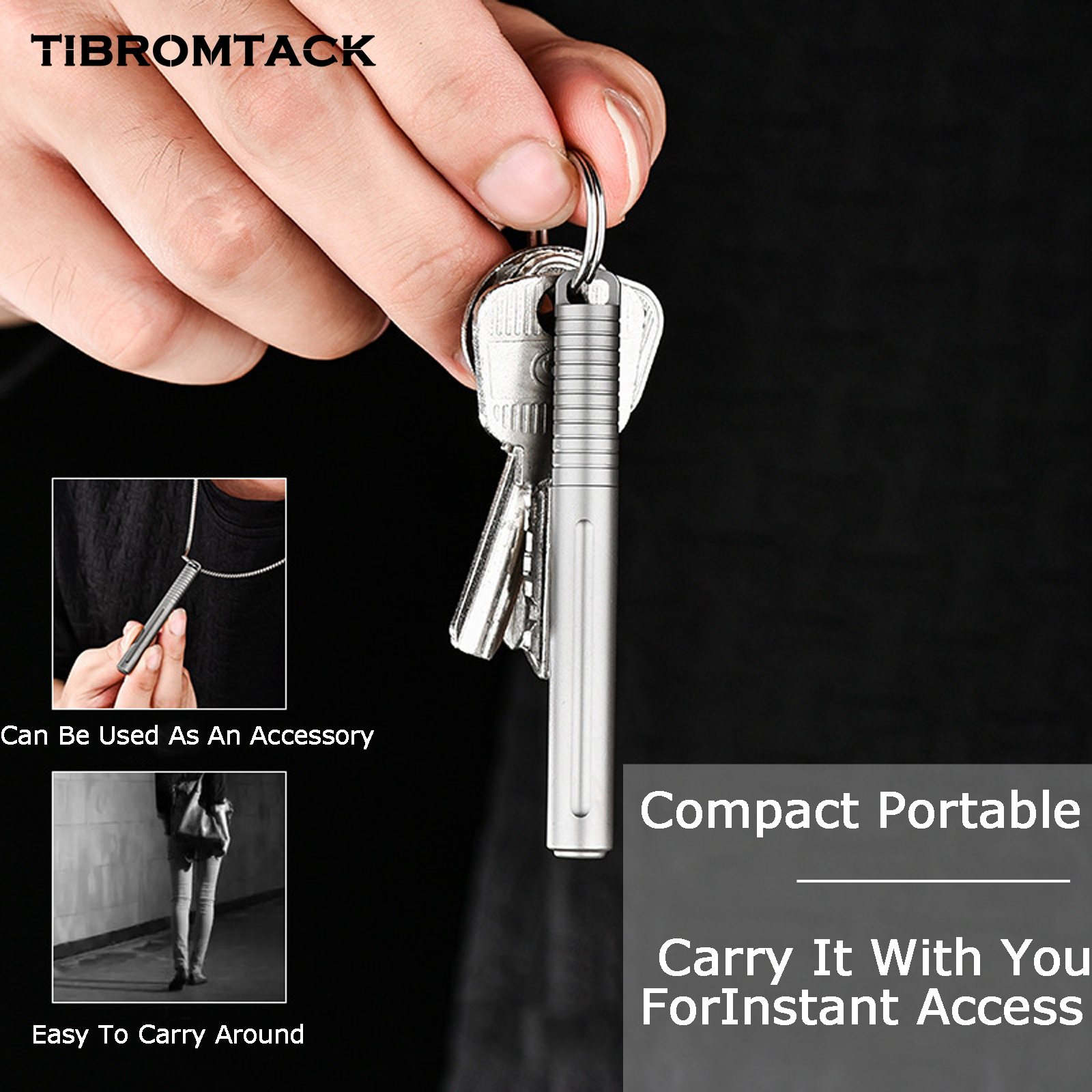 TIBROMTACK Pure Titanium Bolt Action Pen - 80mm/3.15in 14.3g Titanium Pen | Steel-Strength Ultra-Light Pen for Writing, Signing & Calligraphy Practice, BPA Free