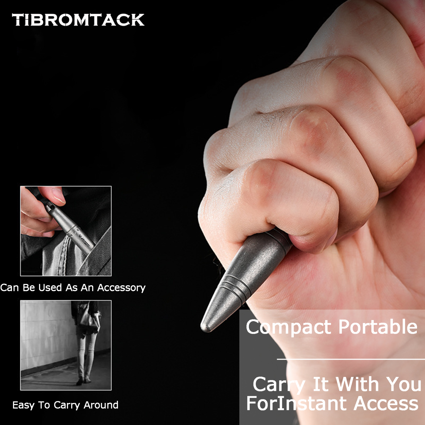 TIBROMTACK Pure Titanium Bolt Action Pen - 95mm/3.74in 27g Titanium Pen | Steel-Strength Pen for Signing & Calligraphy Practice, BPA Free