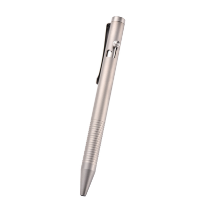TIBROMTACK Pure Titanium Bolt Action Pen - 12cm Lightweight 21.5g Metal Alloy Writing Instrument | Steel-Strength Tactical Pen for Signing, Calligraphy & Daily Use