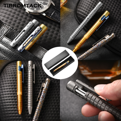 TIBROMTACK Titanium Bolt Action Pen - 120mm/4.72in 32.2g | Steel-Strength for Business Signing & Calligraphy, BPA Free