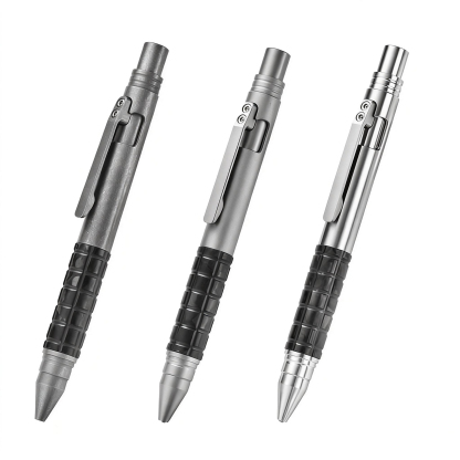 TIBROMTACK Titanium Tactical Pen, Bolt Action Pen for Self Defense Weapons, Gr5 Titanium Alloy, Smooth Writing & Multi-Functional, Lightweight 1.27oz/36g, 5.04in×0.39in EDC Pen for Outdoor & Daily Use