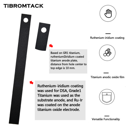 TIBROMTACK Titanium Electrode Plate 190mm x 17mm x 1mm Gr1 Titanium Anode Plate Fit for Saltwater Chlorine Generator