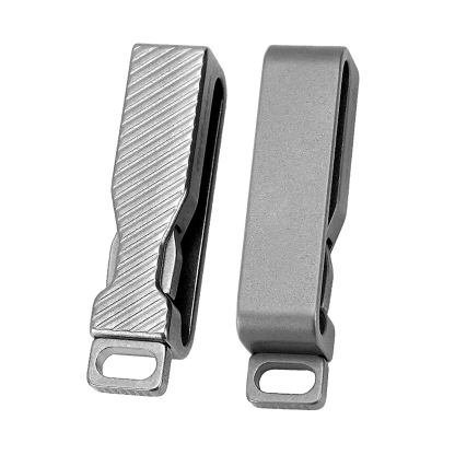 TIBROMTACK Gr5 Titanium Alloy Belt Key Holder, Lightweight 16.2g/0.57oz Belt Clip for Daily, 53×12×14mm