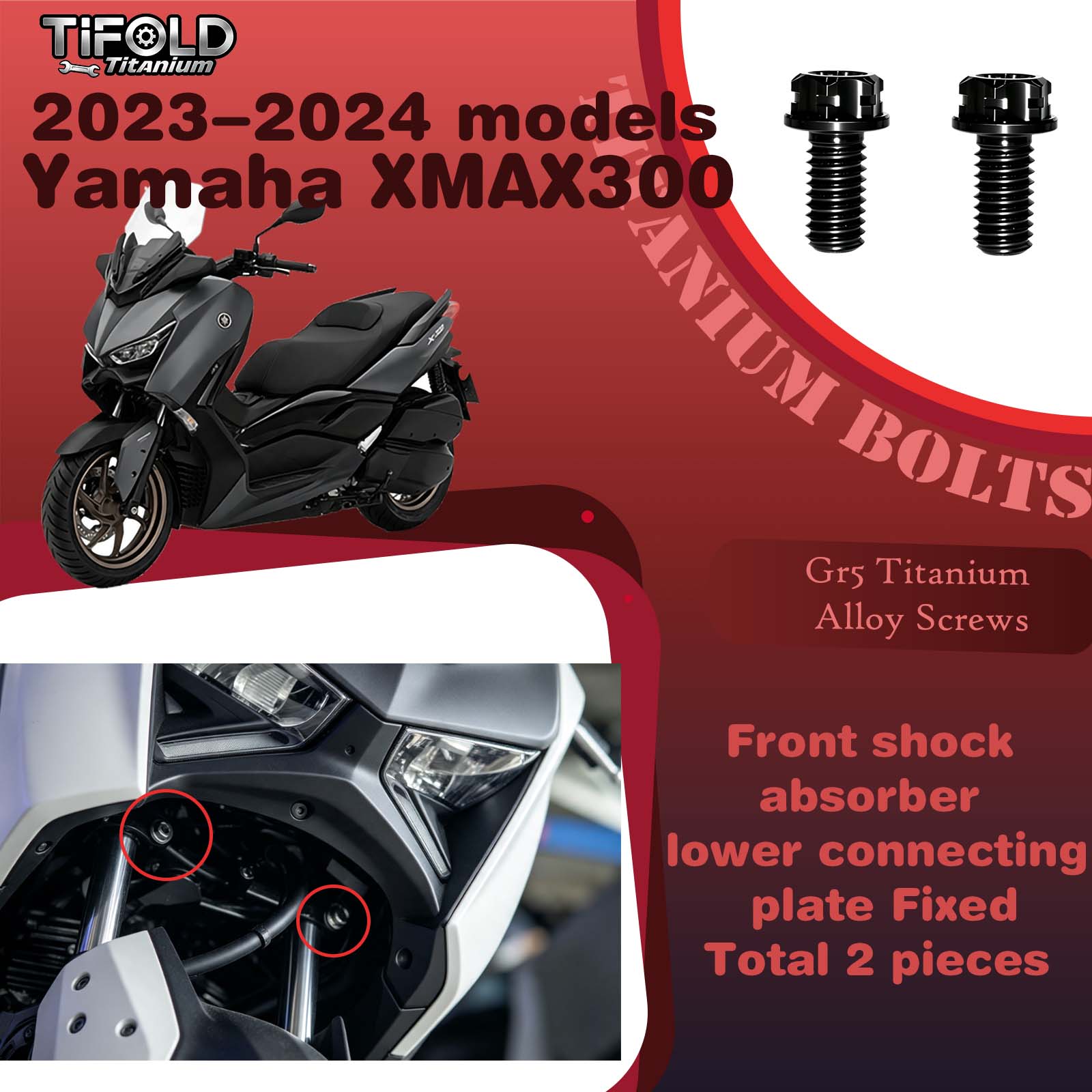 Titanium Alloy Screws for Modification, Fit for YAMAHA XMAX 300 23‑24 Mdels Motorcycle