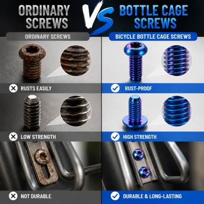 TIFOLD Titanium Alloy Bottle Cage Screws, Inner Torx, Rust‑proof & Corrosion‑resistant, Cycling Accessories, 2 PCS