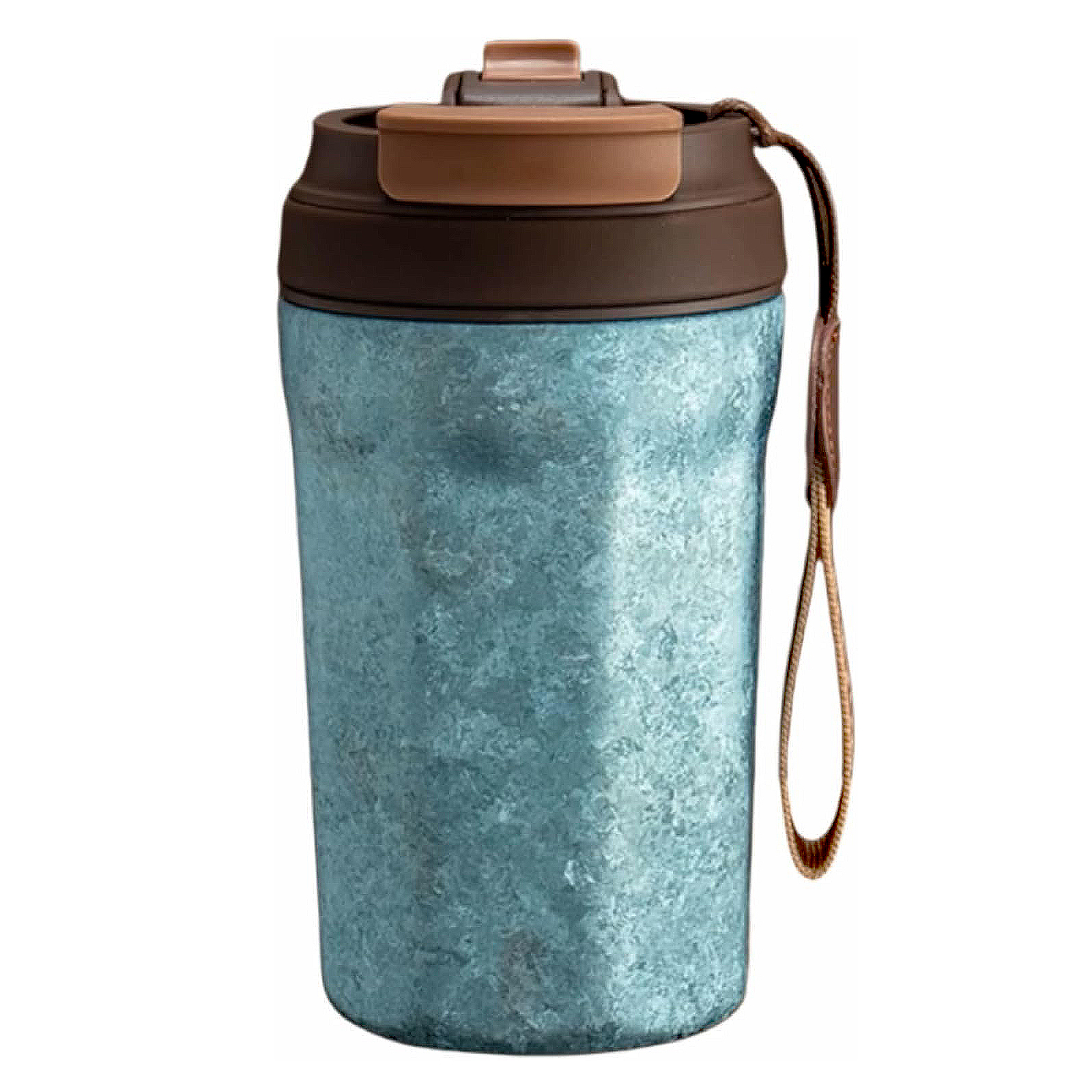 TIBROMTACK 15oz Travel Coffee Mug Titanium Coffee Travel Cup with Lid Leak Proof Small Travel Mug Reusable Portable Coffee Cup Insulated Coffee Tumbler for Hot and Cold Drinks