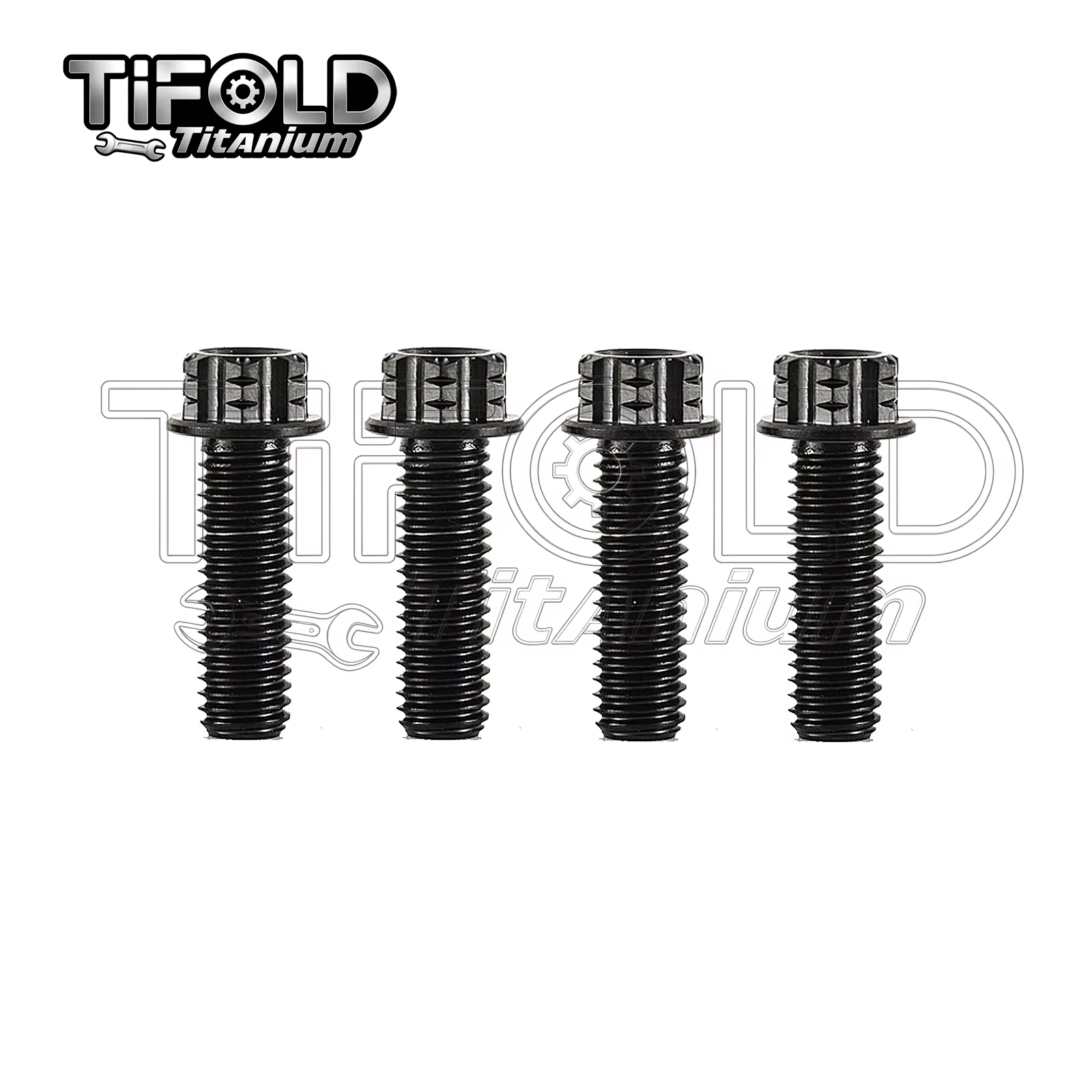 TIFOLD 4 pieces M8 titanium alloy screw flange inner and outer plum blossom screw engine pump fork screw