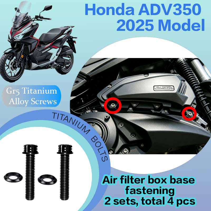 TIFOLD Full‑Vehicle Titanium Alloy Modification Screws for Honda ADV350 Motorcycle, 2025 Model