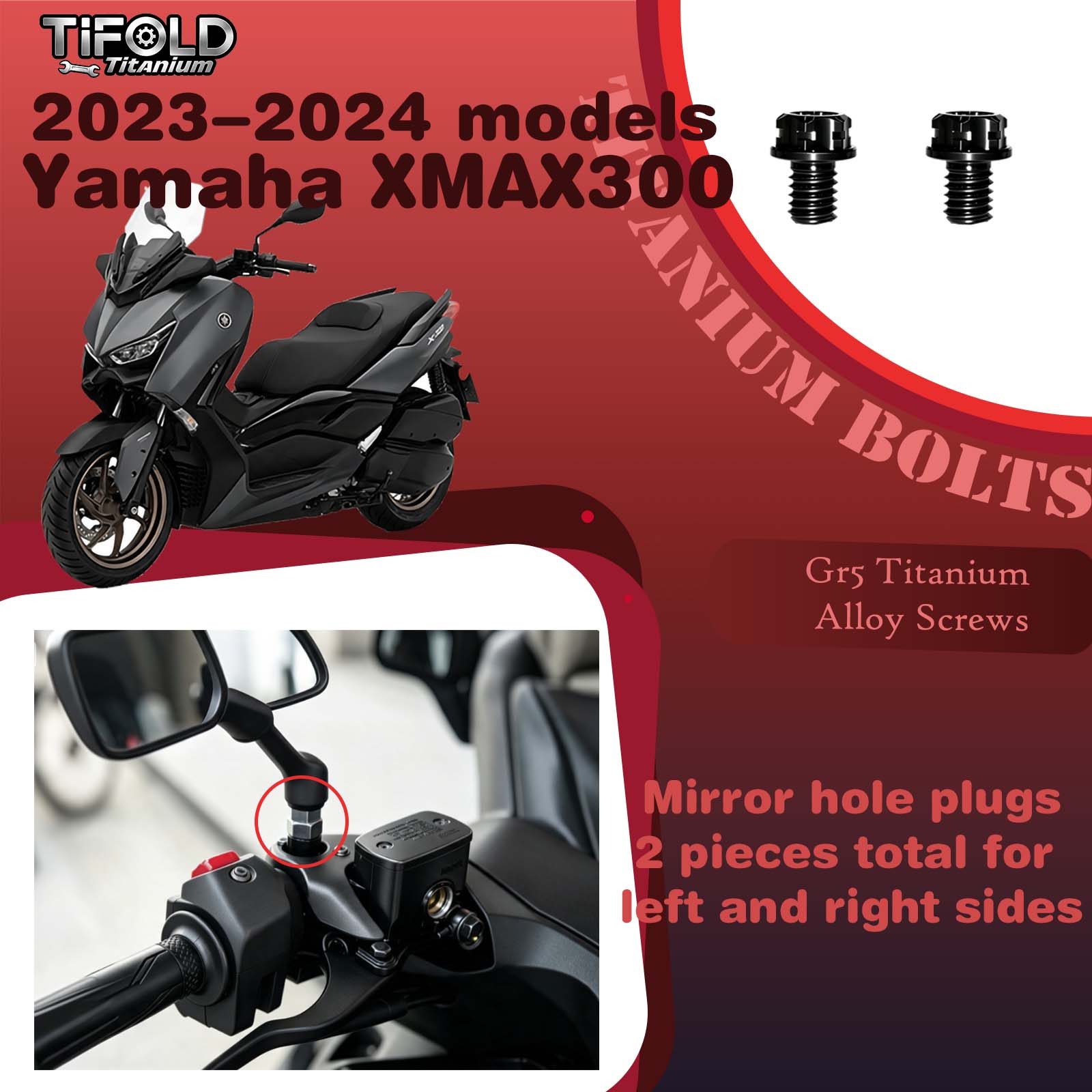 Titanium Alloy Screws for Modification, Fit for YAMAHA XMAX 300 23‑24 Mdels Motorcycle
