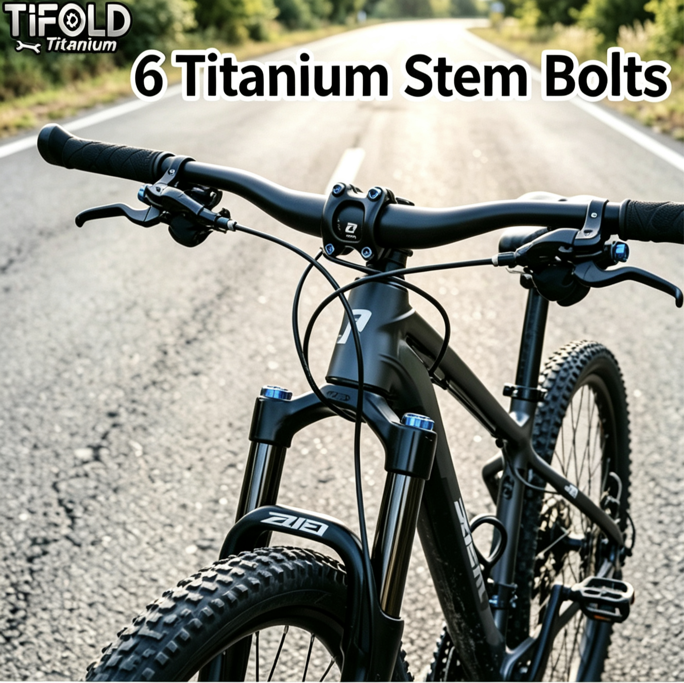 Titanium Alloy Stem Mounting Screws 6PCS, Ultralight High‑Strength Head Tube Fixing Fasteners for Road & Mountain Bikes