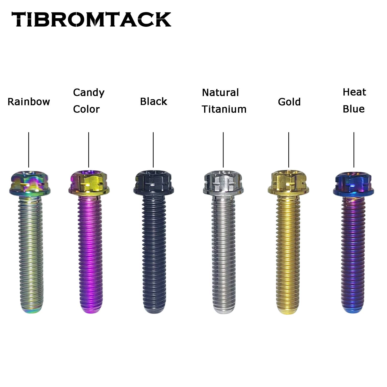TIBROMTACK M4 Titanium Bolts Torx Screws Gr5 Titanium 8-40mm for Bicycle Motorcycle Pack of 4
