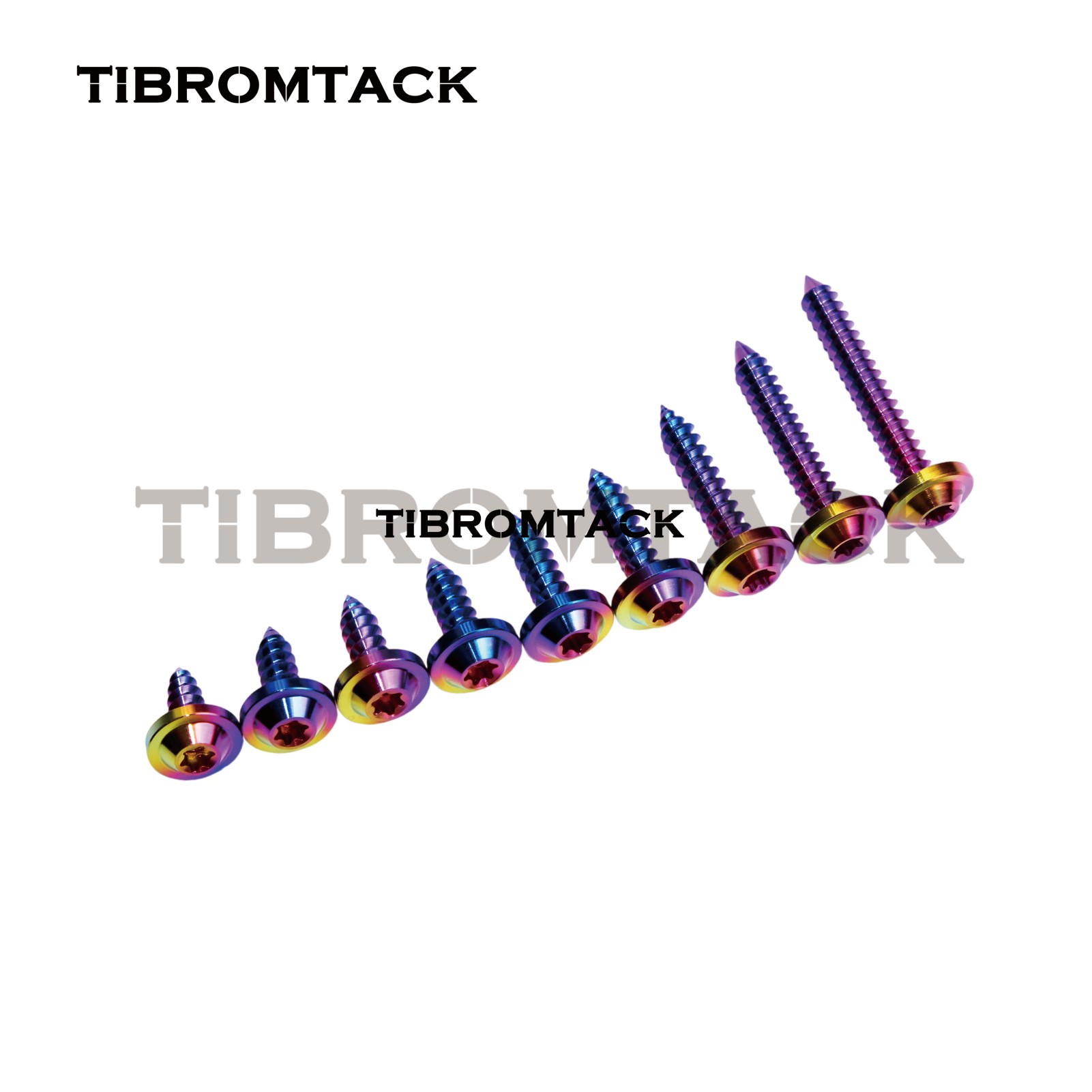 TIBROMTACK M5 Umbrella Head Gr5 Titanium Self Tapping Bolts, 12-35mm PVD & Anodized Titanium Alloy Screws for Bike Motorcycle Car Modification, T25 Wrench Compatible, 4PCS