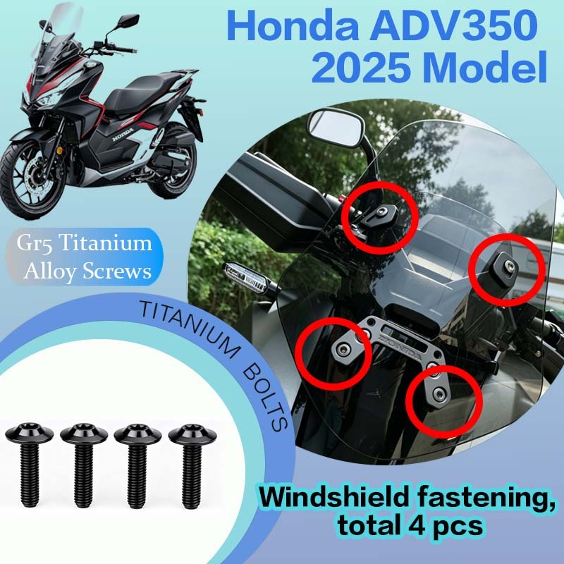 TIFOLD Full‑Vehicle Titanium Alloy Modification Screws for Honda ADV350 Motorcycle, 2025 Model