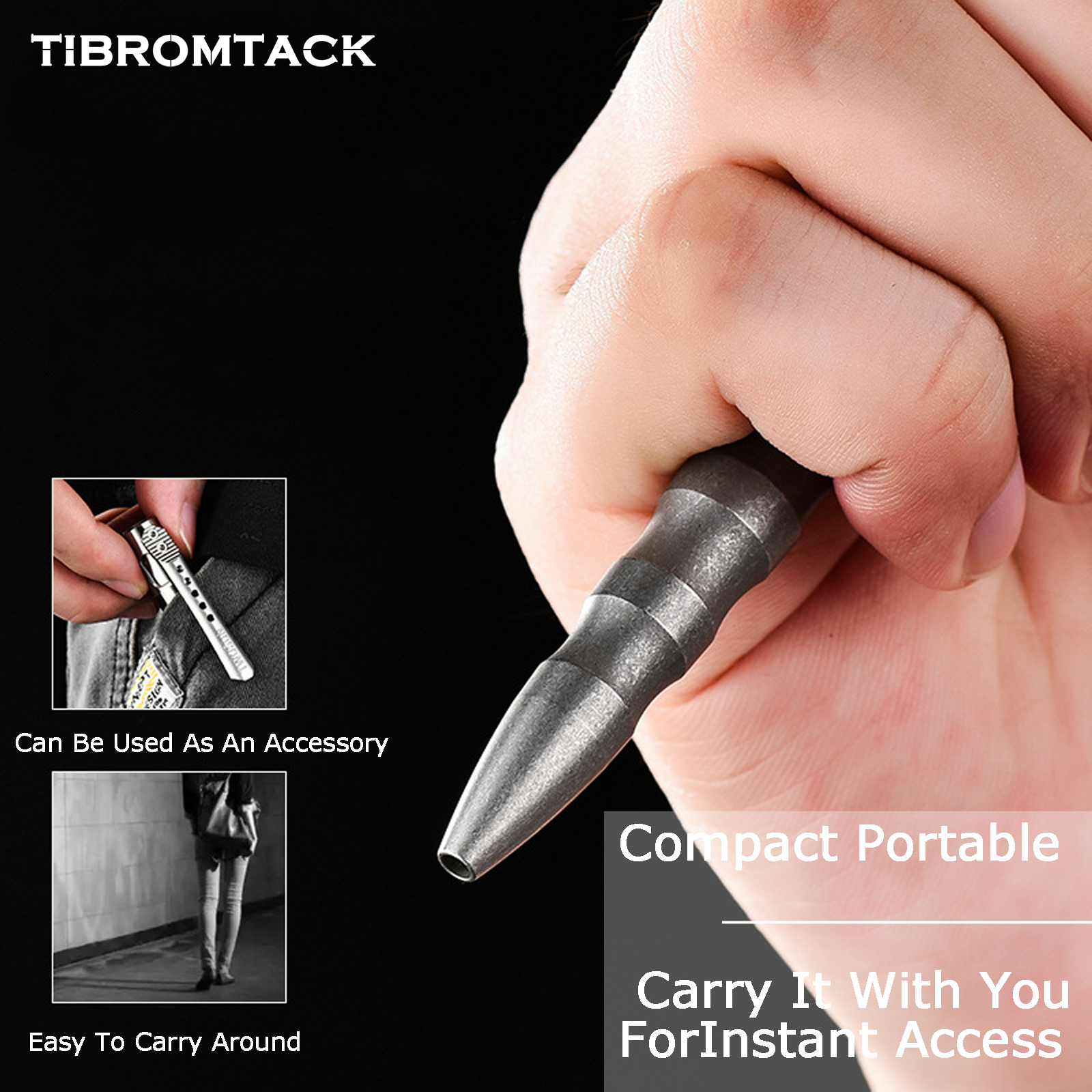TIBROMTACK Pure Titanium Bolt Action Pen - 113mm/4.45in 30g | Steel-Strength for Business Signing & Calligraphy, BPA Free