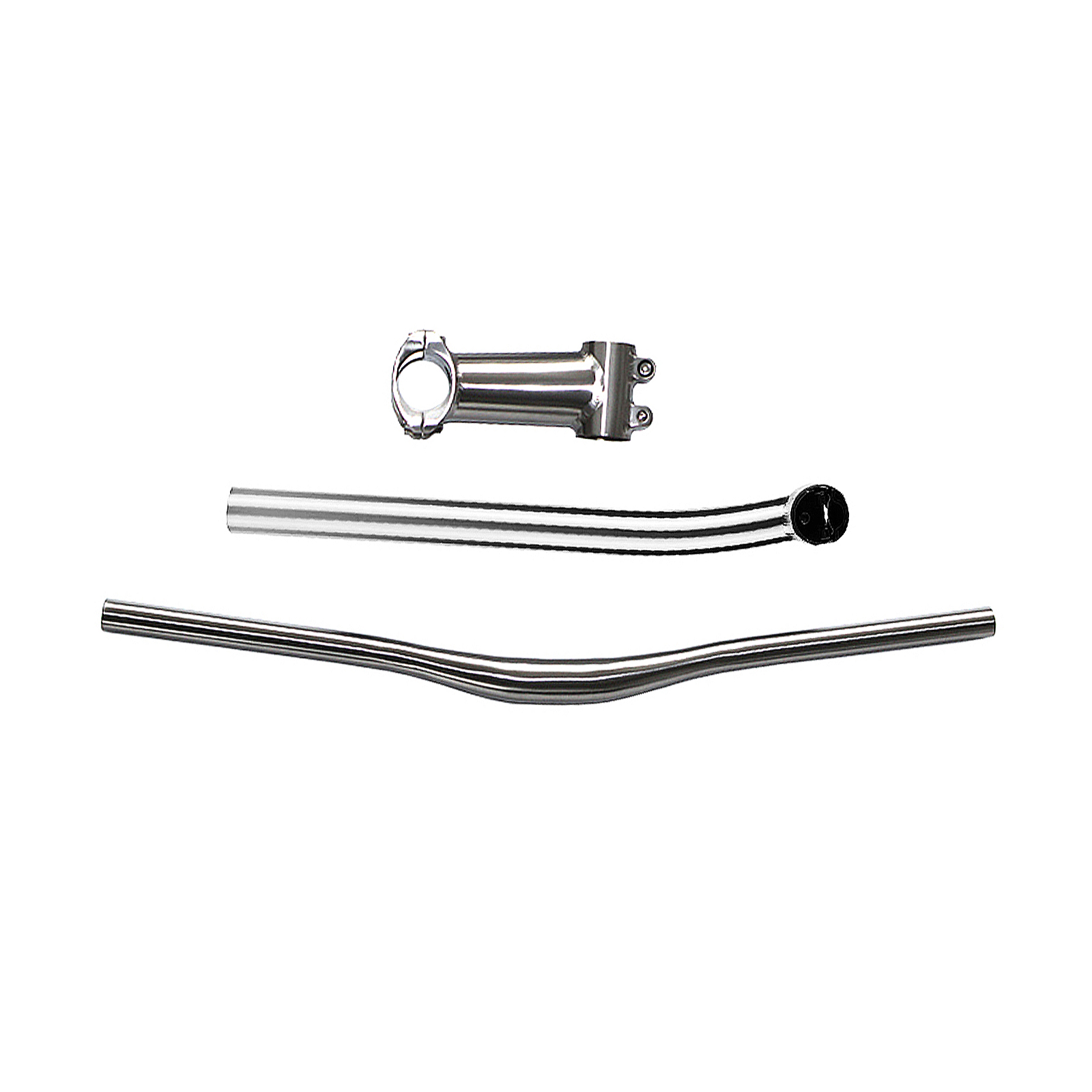 Titanium accessories for road bikes Titanium Swallow Handlebar (25.4*22.2mm, 600mm) Titanium Seat Post (27.2mm, 350mm) Titanium Stem (25.4mm, 70mm, 7° Angle)
