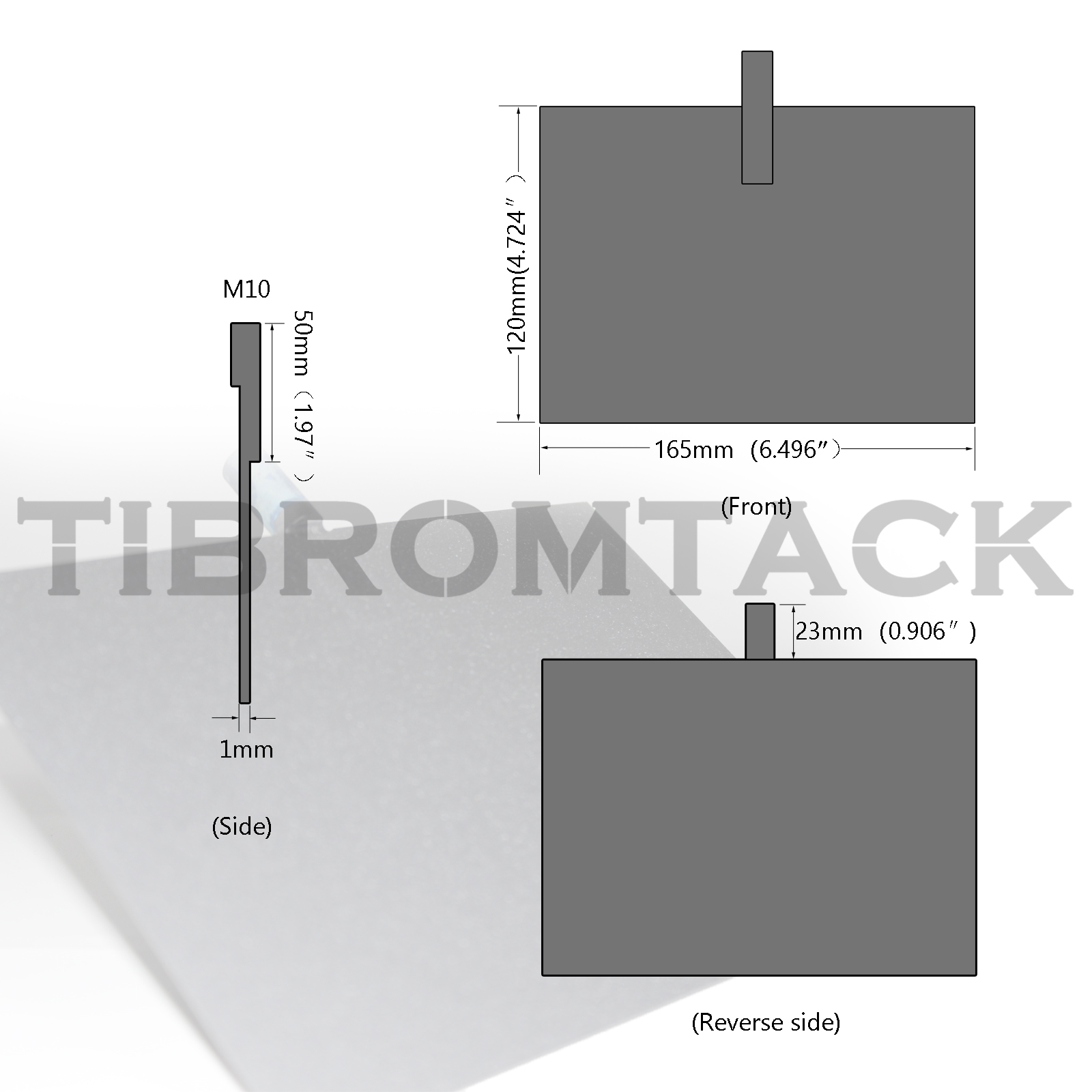 TIBROMTACK Ru-Ir Coated Titanium Anode Plate 120×165×1mm