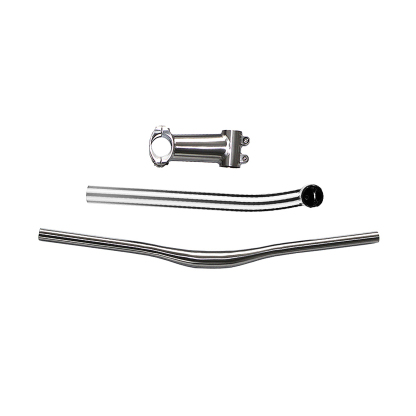 Titanium accessories for road bikes Titanium Swallow Handlebar (25.4*22.2mm, 600mm) Titanium Seat Post (27.2mm, 350mm) Titanium Stem (25.4mm, 70mm, 7° Angle)