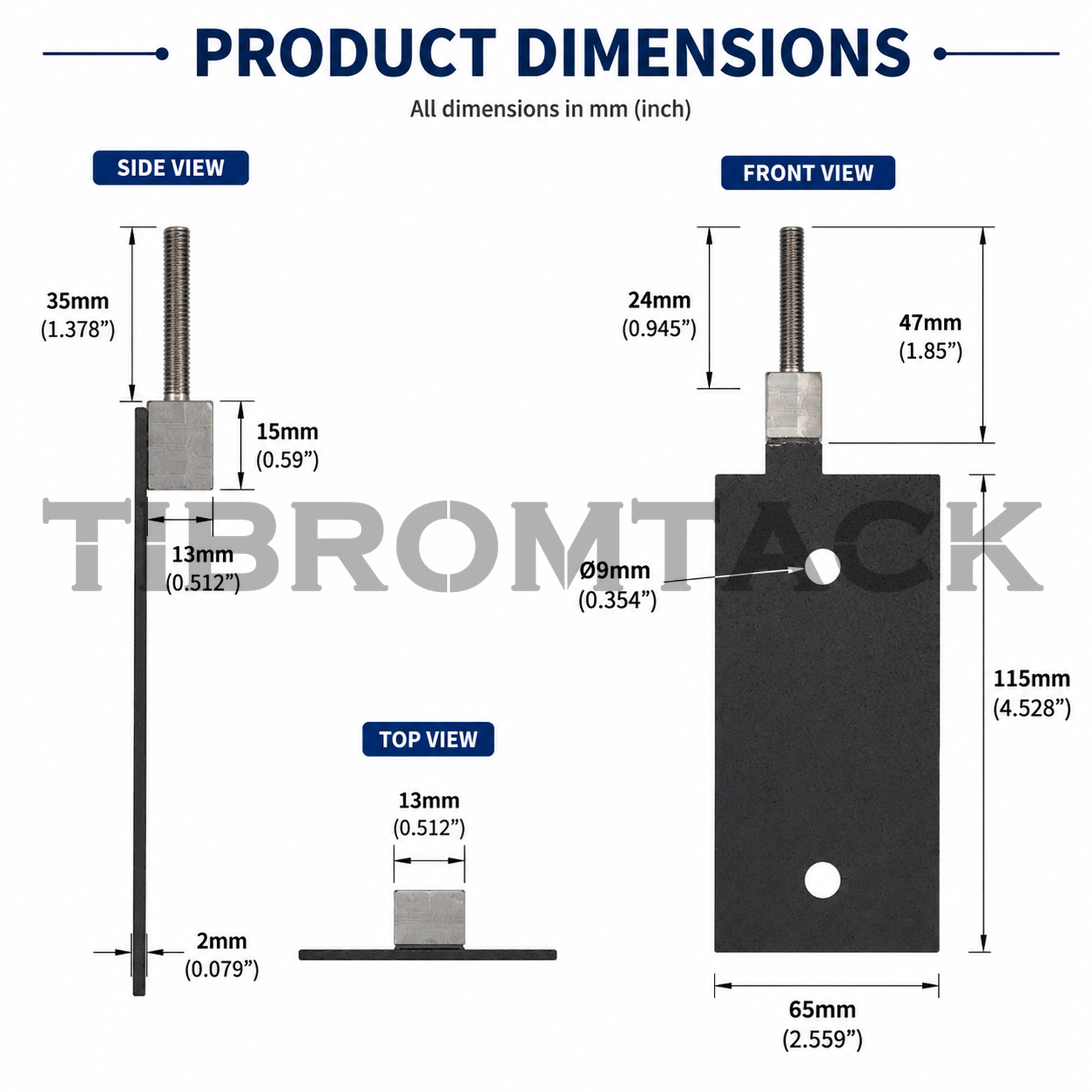 TIBROMTACK RuIr Coated Titanium Anode Plate 115×65×2mm