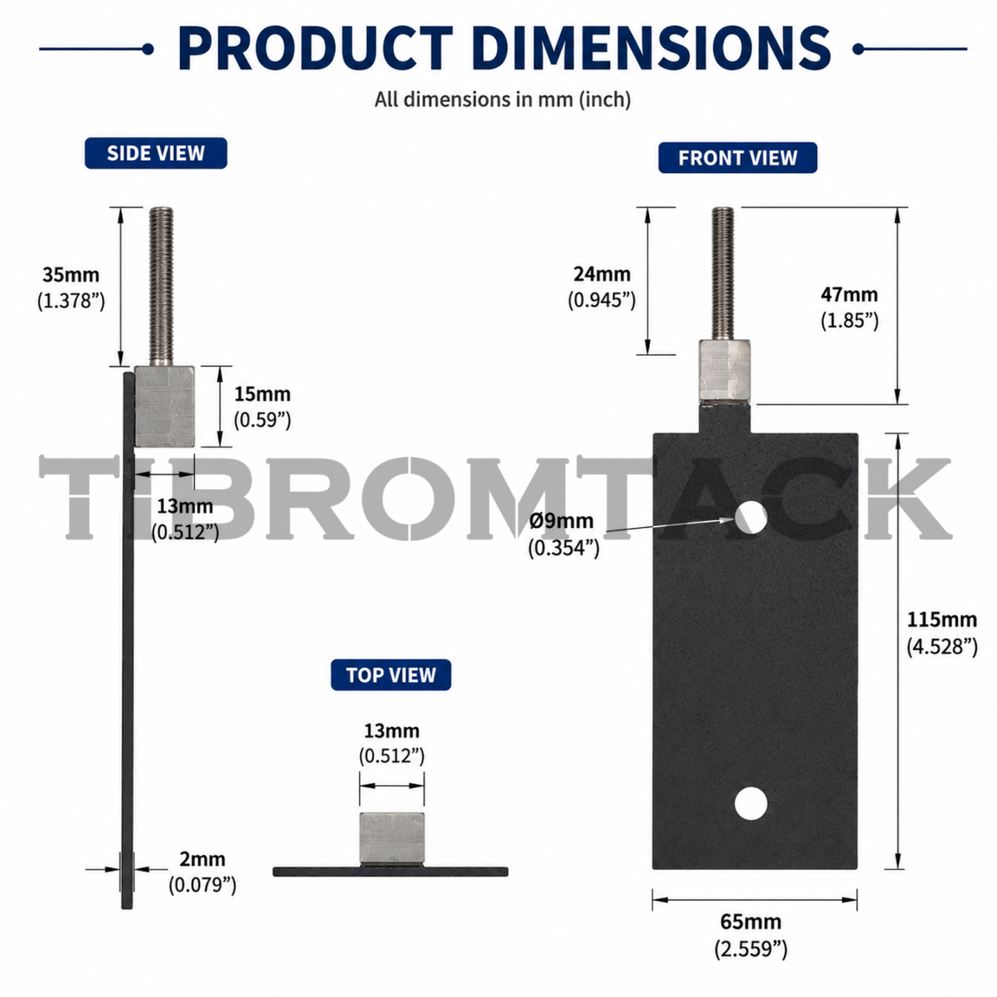 TIBROMTACK RuIr Coated Titanium Anode Plate 115×65×2mm