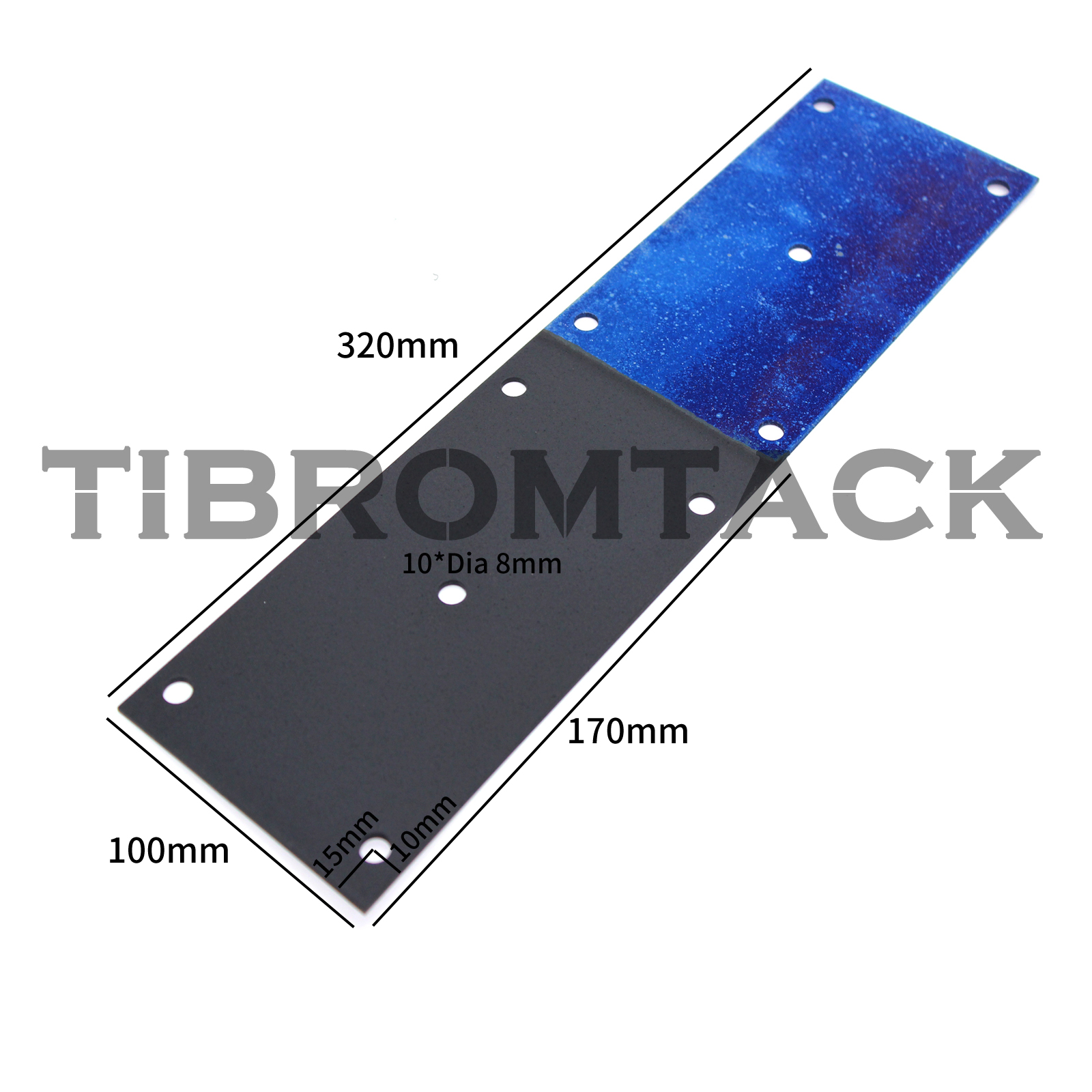 Dual-Sided Titanium Electrode Plate 320×100mm with PreDrilled Holes