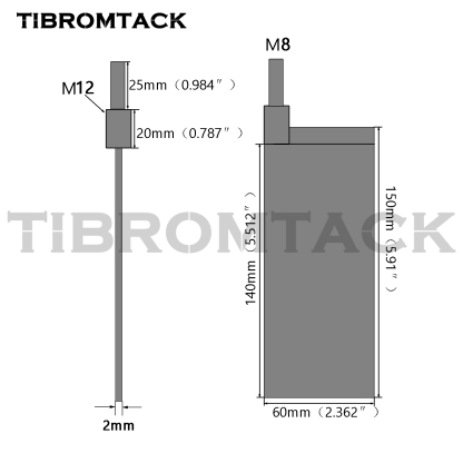 TIBROMTACK Titanium Anode Mesh 140×60×2mm