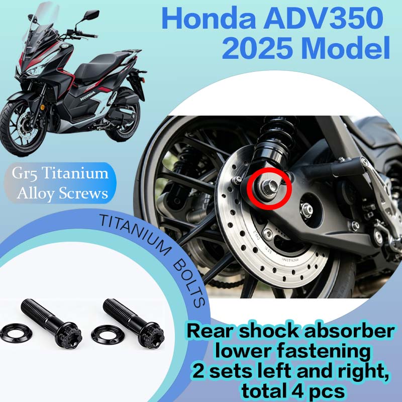 TIFOLD Full‑Vehicle Titanium Alloy Modification Screws for Honda ADV350 Motorcycle, 2025 Model