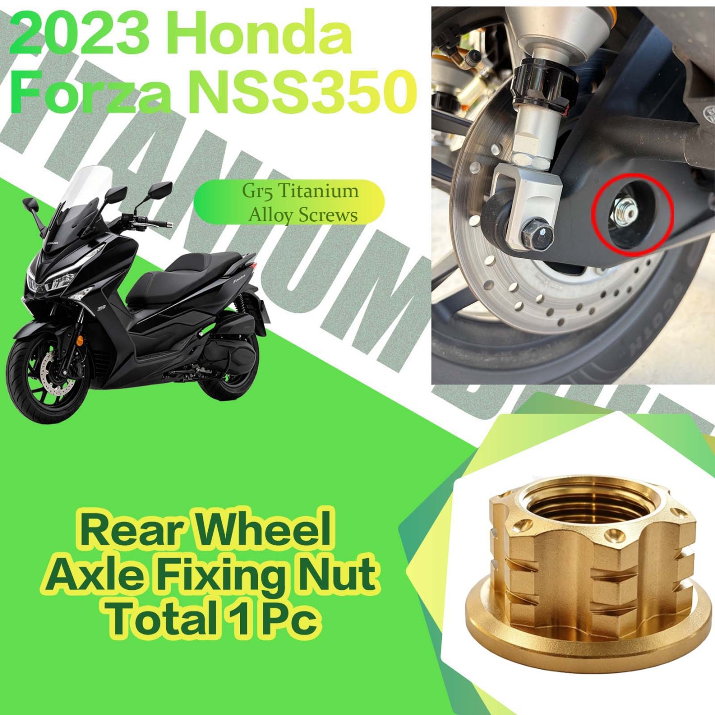 TIFOLD Titanium Alloy Modification Screws for Honda NSS350 Motorcycle, 2023 Model