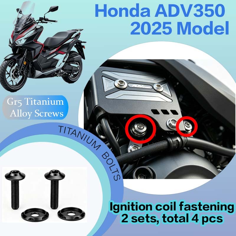 TIFOLD Full‑Vehicle Titanium Alloy Modification Screws for Honda ADV350 Motorcycle, 2025 Model