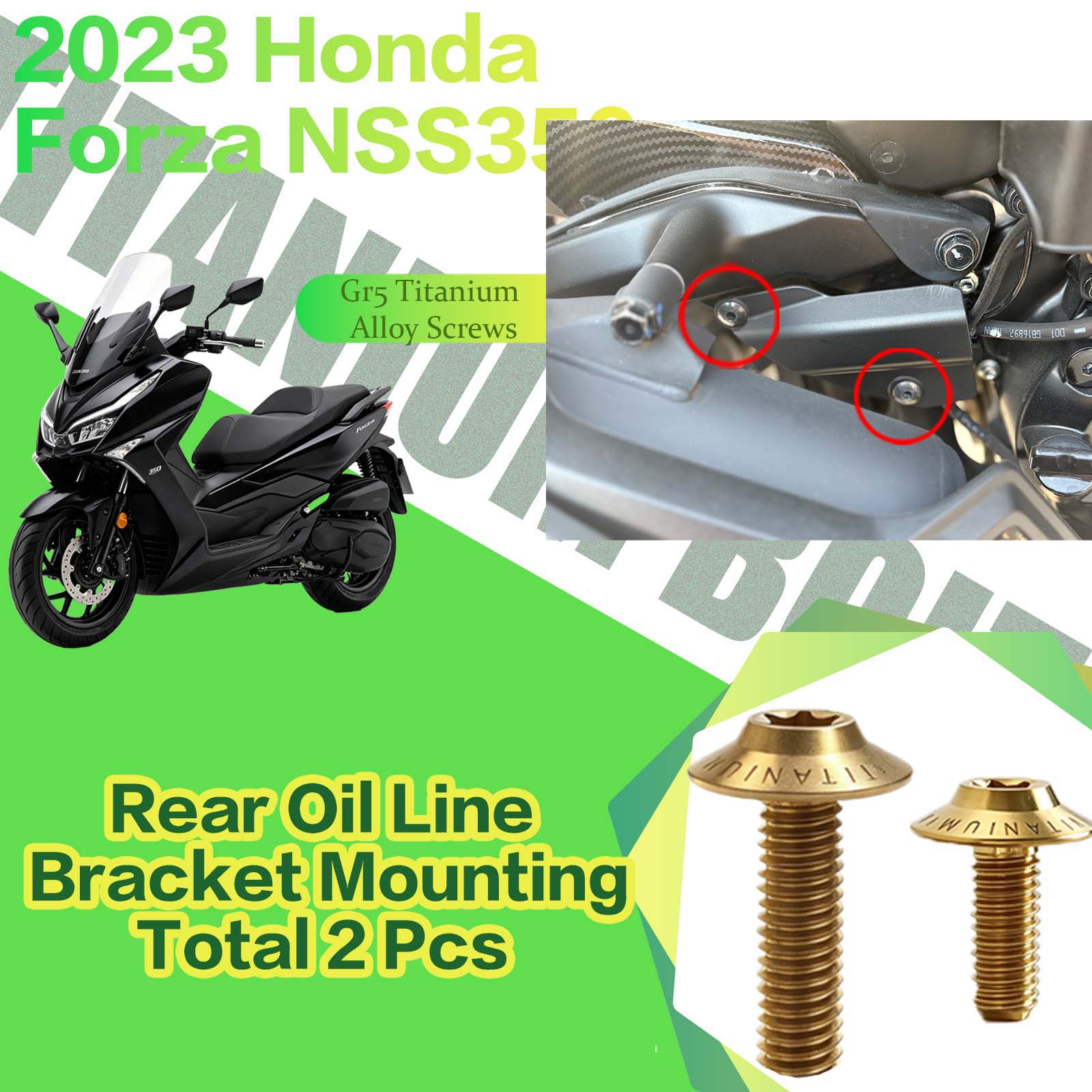 TIFOLD Titanium Alloy Modification Screws for Honda NSS350 Motorcycle, 2023 Model