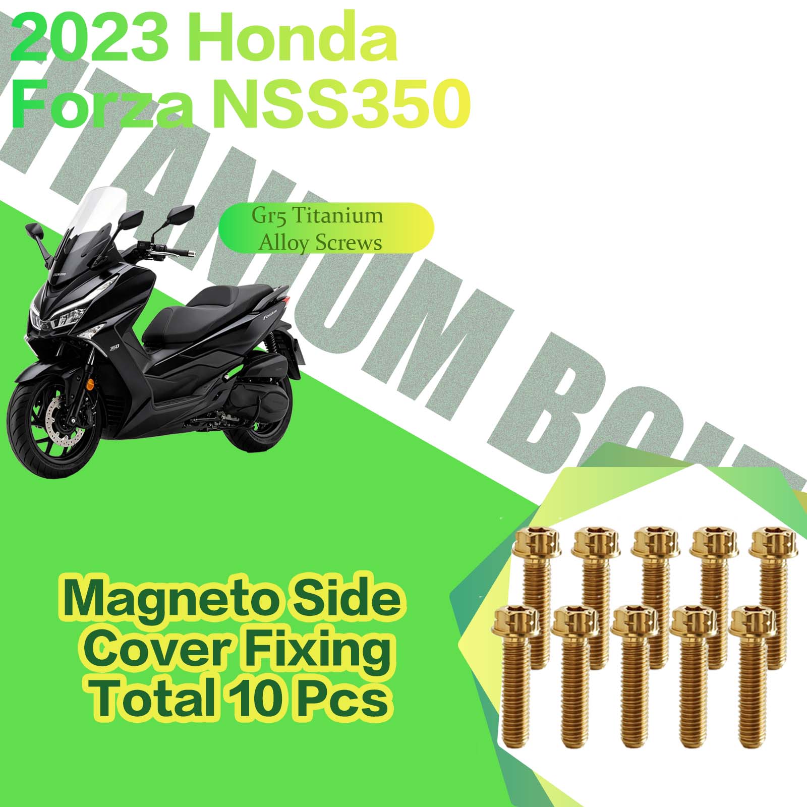 TIFOLD Titanium Alloy Modification Screws for Honda NSS350 Motorcycle, 2023 Model