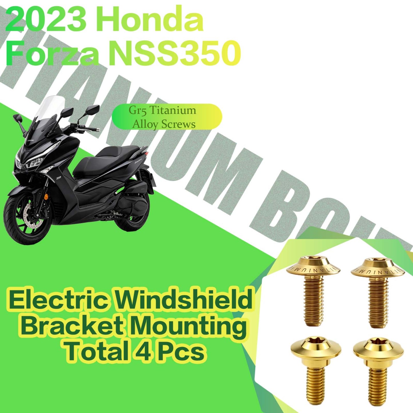 TIFOLD Titanium Alloy Modification Screws for Honda NSS350 Motorcycle, 2023 Model