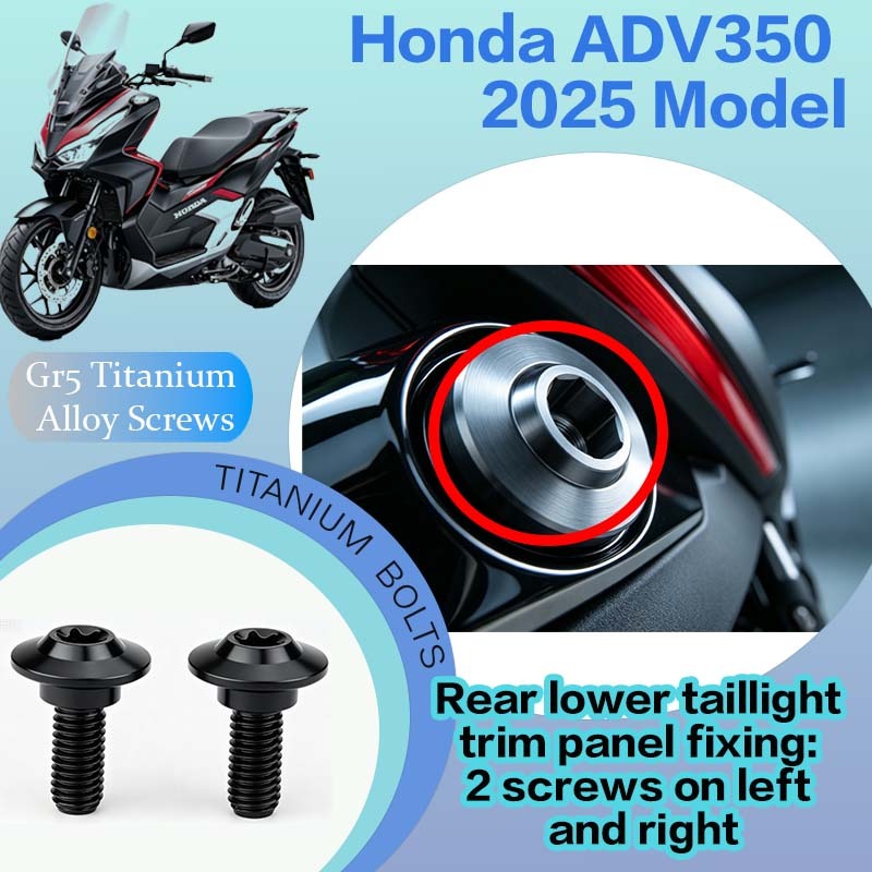 TIFOLD Full‑Vehicle Titanium Alloy Modification Screws for Honda ADV350 Motorcycle, 2025 Model