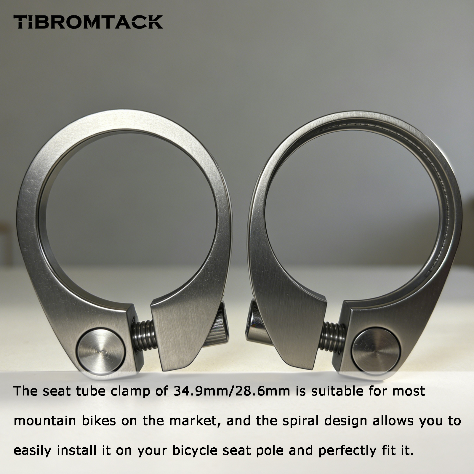 TIBROMTACK Titanium Alloy Bicycle Seat Clamp, 34.9mm(1.37inch)/ 28.6mm(1.13inch) Lightweight High Strength Bike Seat Clamp for Bike Seat Posts, Durable & Comfortable Riding
