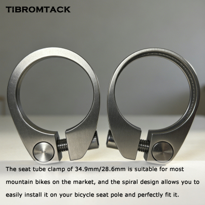 TIBROMTACK Titanium Alloy Bicycle Seat Clamp, 34.9mm(1.37inch)/ 28.6mm(1.13inch) Lightweight High Strength Bike Seat Clamp for Bike Seat Posts, Durable & Comfortable Riding