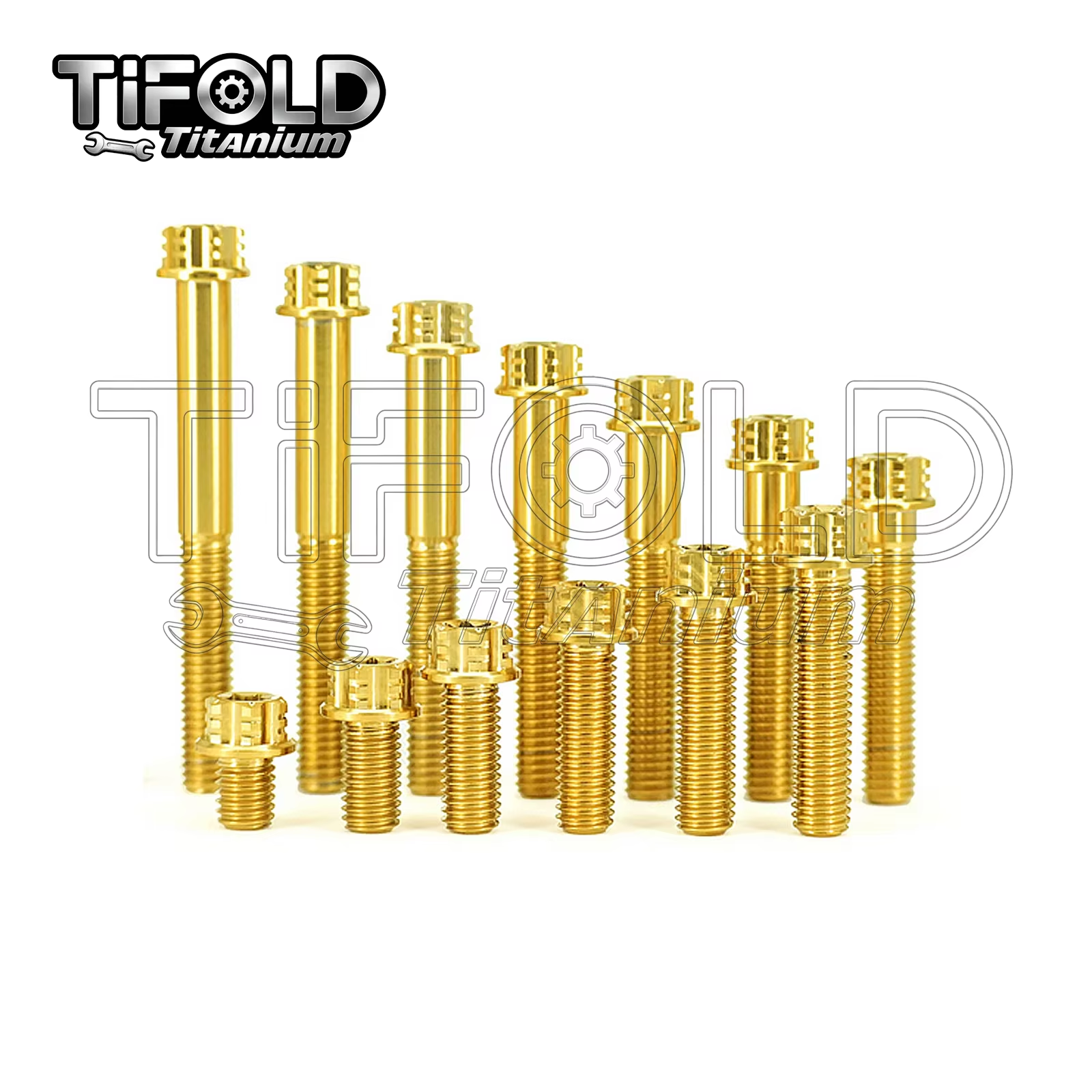 TIFOLD 4 pieces M8 titanium alloy screw flange inner and outer plum blossom screw engine pump fork screw
